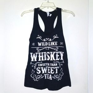 Black Tank top size S "Wild like Whiskey Sweeter than Sweet Tea"